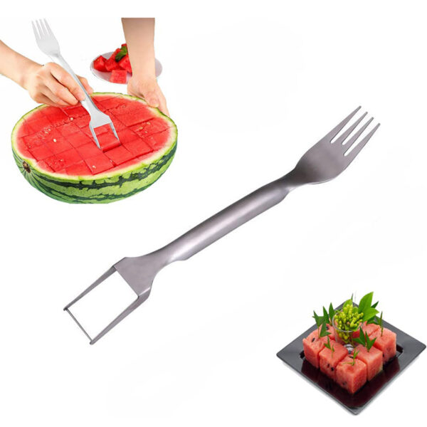 2 In 1 Watermelon Stainless Steel Fork & Slicer - Image 9