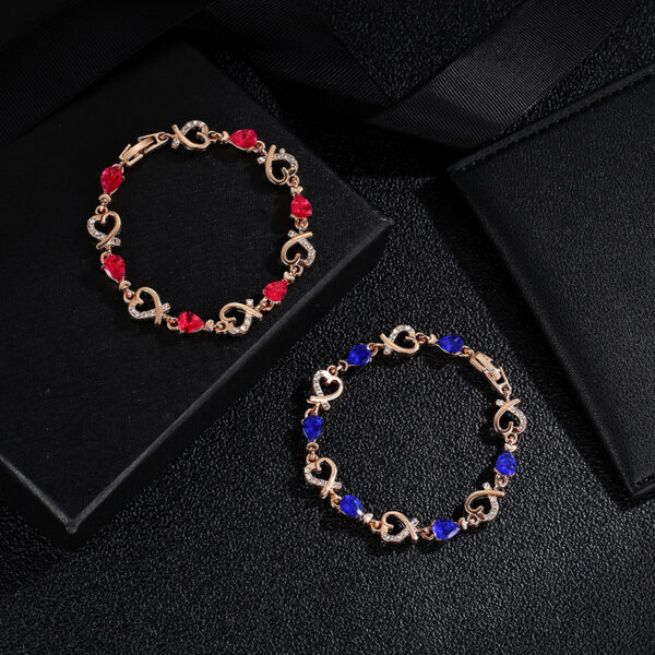 Fashion Heart-shaped Bracelet With Rhinestones