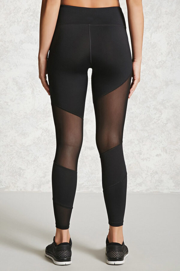 Black Mesh Stitching Leggings / Sports and Yoga Pants - Image 9