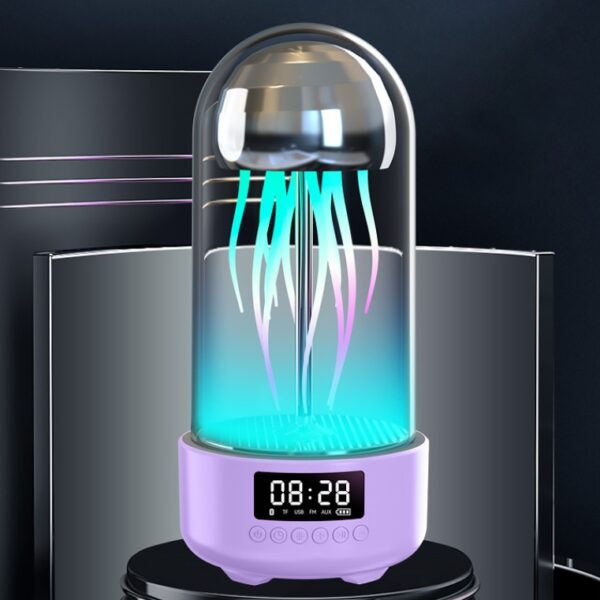 Creative 3in1 Colorful Jellyfish Lamp with Clock & Bluetooth-Compatible Speaker - Image 10