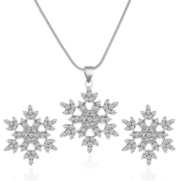 3pcs Wonderful Snowflake Necklace & Earrings Set - Image 7