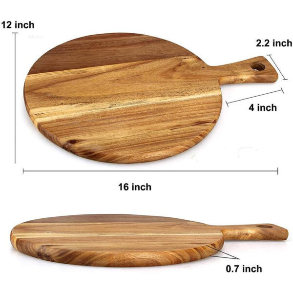 Handcrafted Round or Rectangular Acacia Wood Chopping / Pizza Board - Image 3