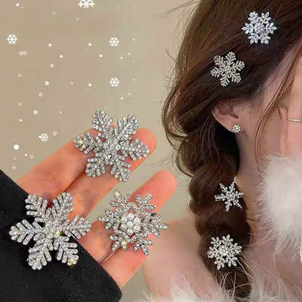 Crystal Wonderful Snowflake Pearl Hair Clip