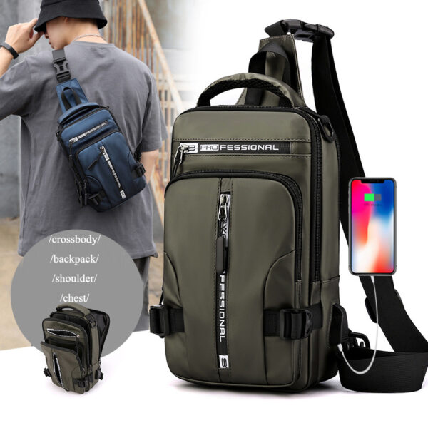 Crossbody Multifunctional Waterproof Men Bag