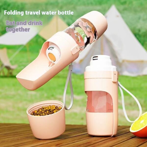 2 In 1 Travel Pet Water Bottle & Dispenser Feeder for Cats and Dogs - Image 3