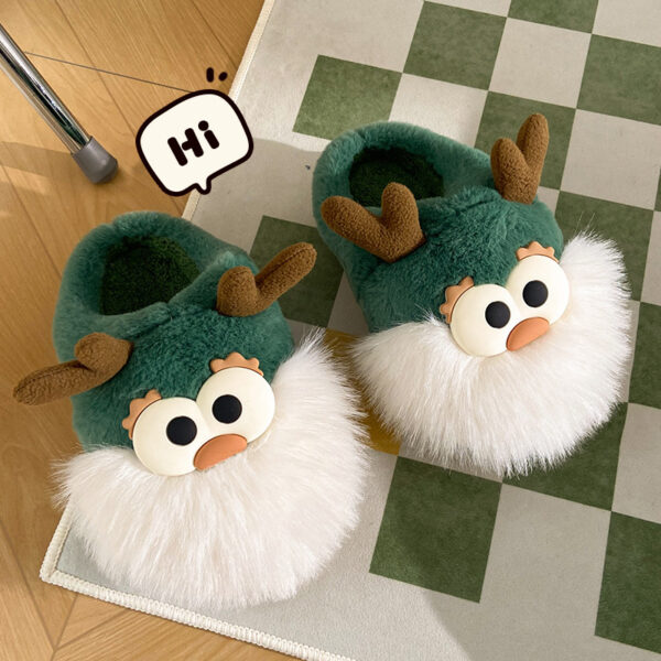 Cute Cartoon Christmas Deer Home Slippers for Girls and Women - Image 2