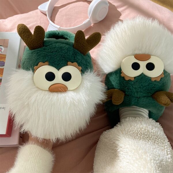 Cute Cartoon Christmas Deer Home Slippers for Girls and Women - Image 5