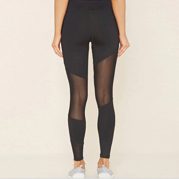 Black Mesh Stitching Leggings / Sports and Yoga Pants - Image 7