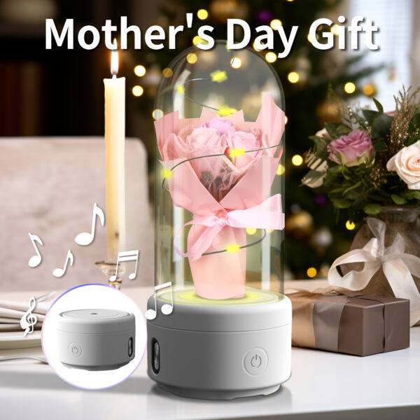 Creative 2 In 1 Flower Bouquet LED Light with Bluetooth-Compatible Speaker