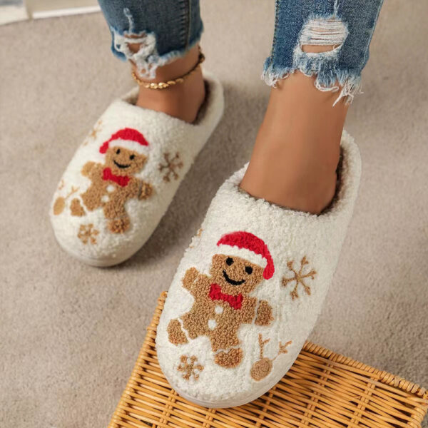 Christmas Snowflake Gingerbread Indoor Non-slip Slippers - Image 6