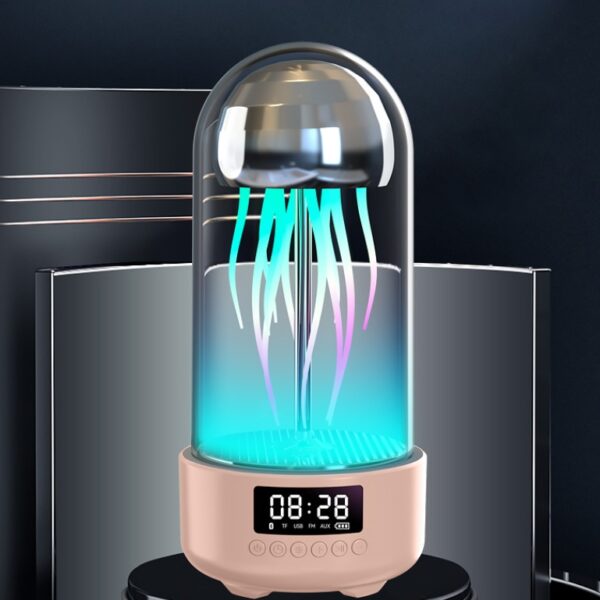 Creative 3in1 Colorful Jellyfish Lamp with Clock & Bluetooth-Compatible Speaker - Image 9