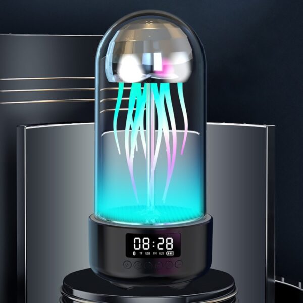 Creative 3in1 Colorful Jellyfish Lamp with Clock & Bluetooth-Compatible Speaker - Image 5