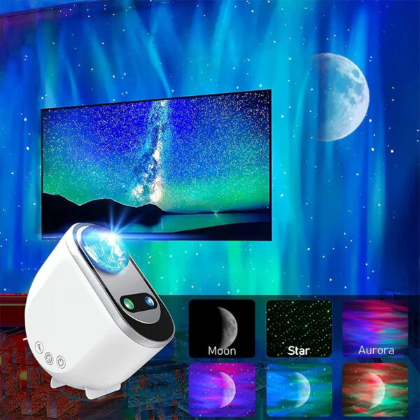 Aurora Borealis & Galaxy Stars LED Projector with Sleep-Assistant Music