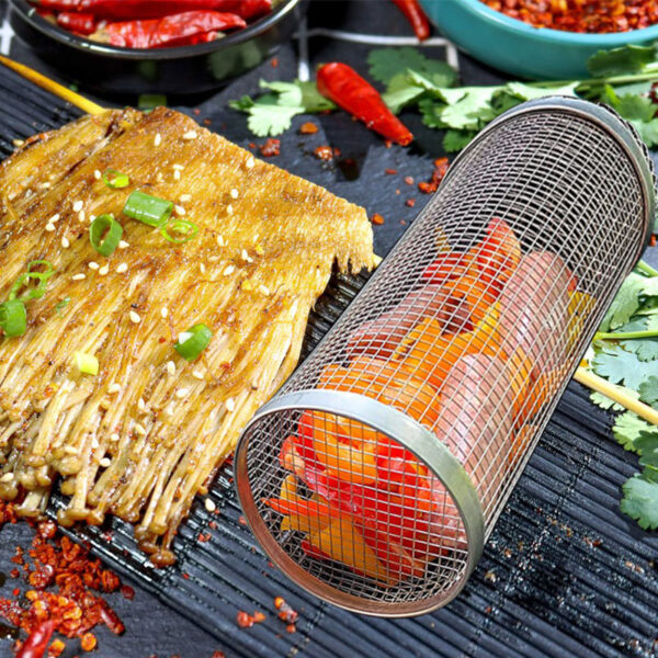 Rolling & Portable Grilling Metal Barbecue Basket - Image 8