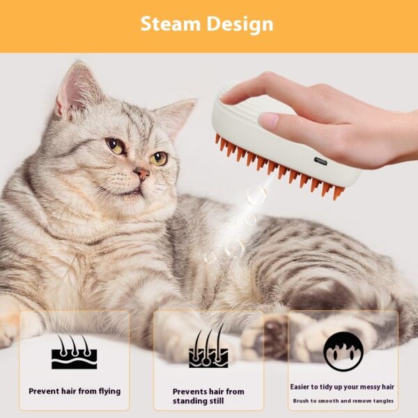 USB Rechargeable Pets Steam Brush & Spray Massage Comb for Cats and Dogs - Image 7