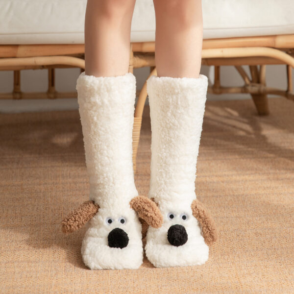 Cute Cartoon Dog Winter Warm Non-slip Plush Socks For Girls and Women - Image 10