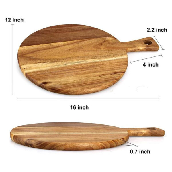 Handcrafted Round or Rectangular Acacia Wood Chopping / Pizza Board - Image 4