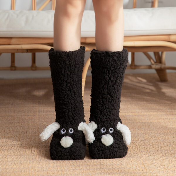 Cute Cartoon Dog Winter Warm Non-slip Plush Socks For Girls and Women - Image 9