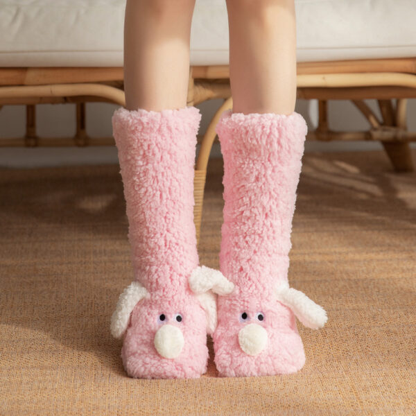 Cute Cartoon Dog Winter Warm Non-slip Plush Socks For Girls and Women - Image 3